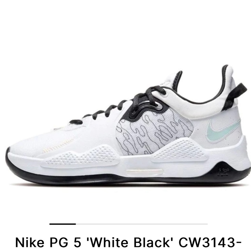 Nike PG 5 TB White Black Paul George Basketball Shoes DM5045-100 Men's Size 8